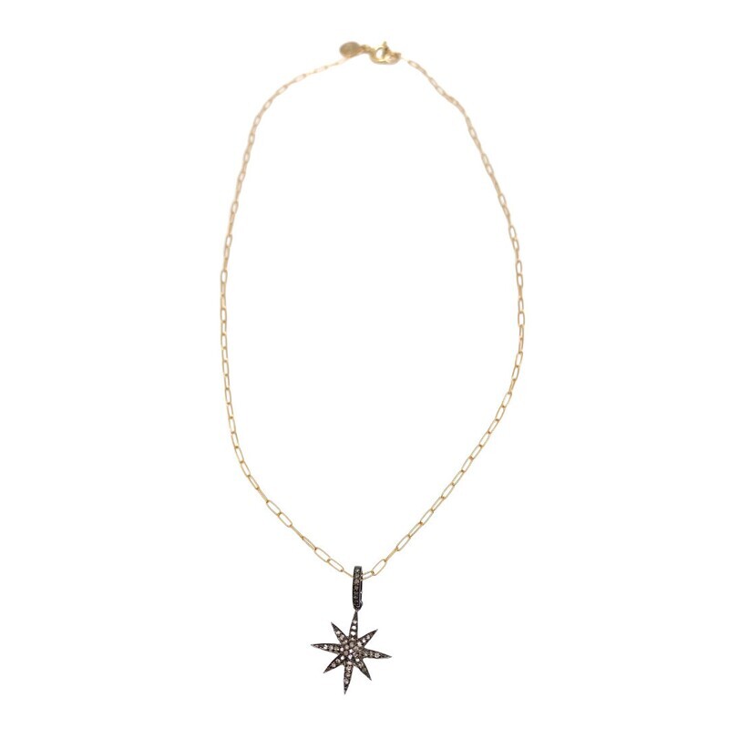 Necklace- Diamond Star on Paperclip Chain
