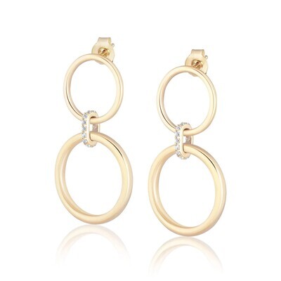Earrings- Double Ring White Zircon GV