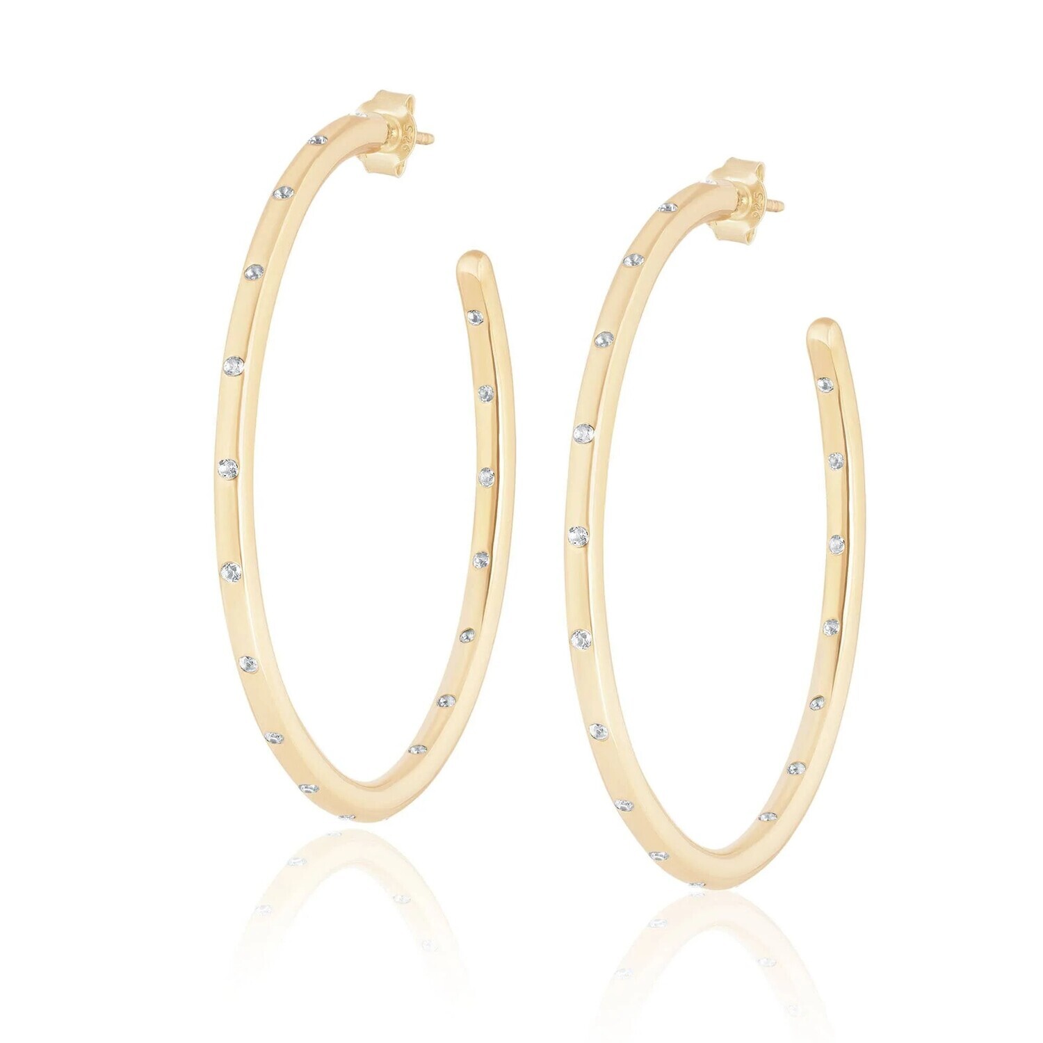 Earrings- large Sprinkle Zircon Hoops