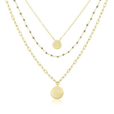 Necklace- 3 Layer Double Disc GV