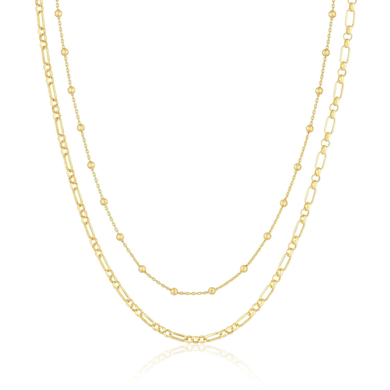 Necklace- 2 Layer Ball, Oval GV