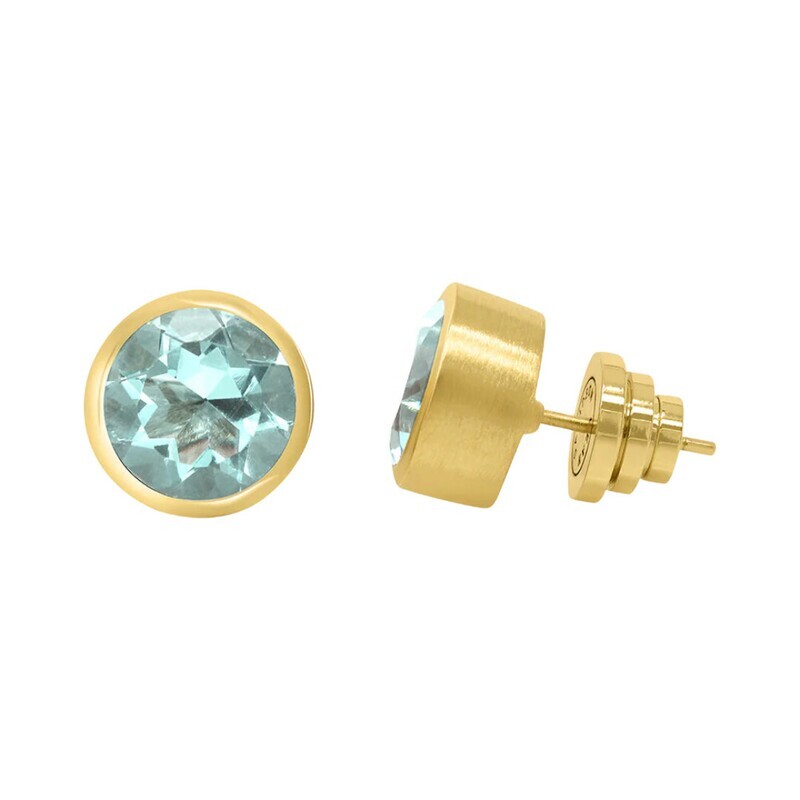 Large Signature Studs- Aquamarine