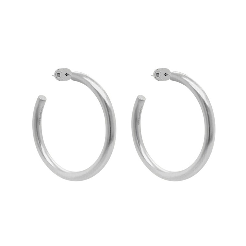 Midi Dune Hoops- Silver