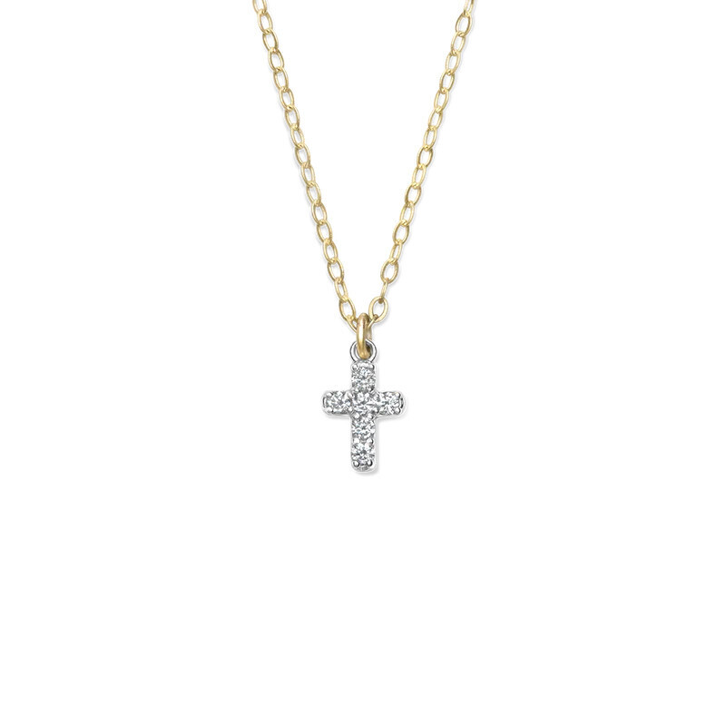 Lois Necklace Diamond Cross 14k