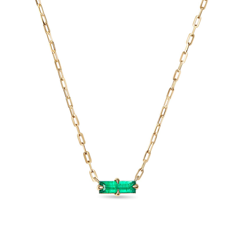 Vega Emerald Necklace 14k
