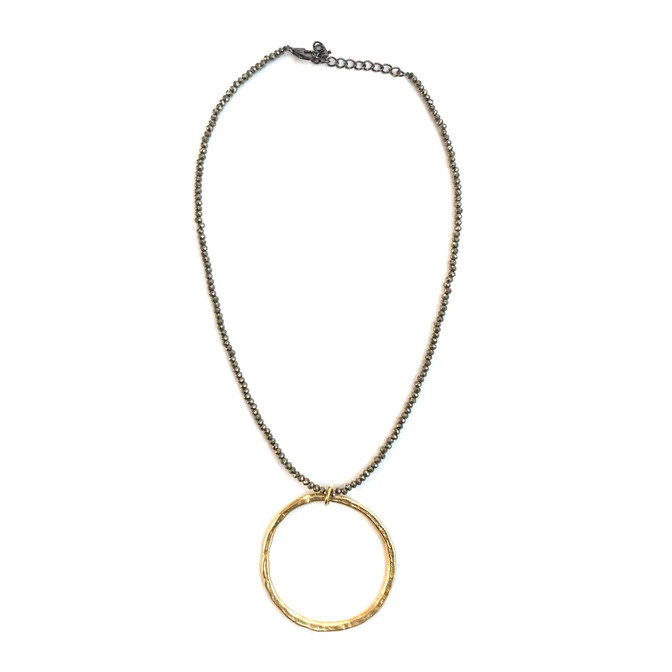 Necklace- Big Gold Natural Pyrite