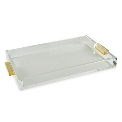 Lucite Tray W/Gold Handle - 12X8