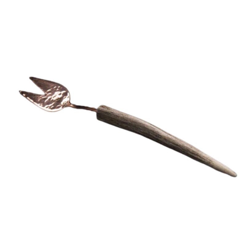 Copper Meat Fork - Antler