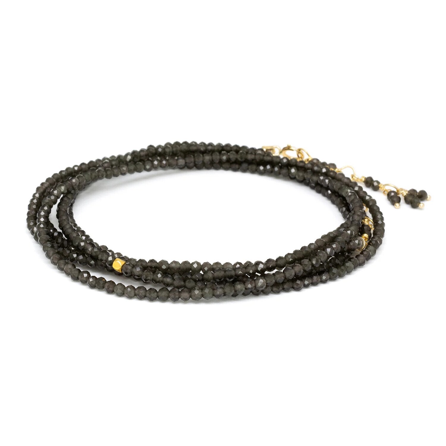 Wrap- Obsidian Bead