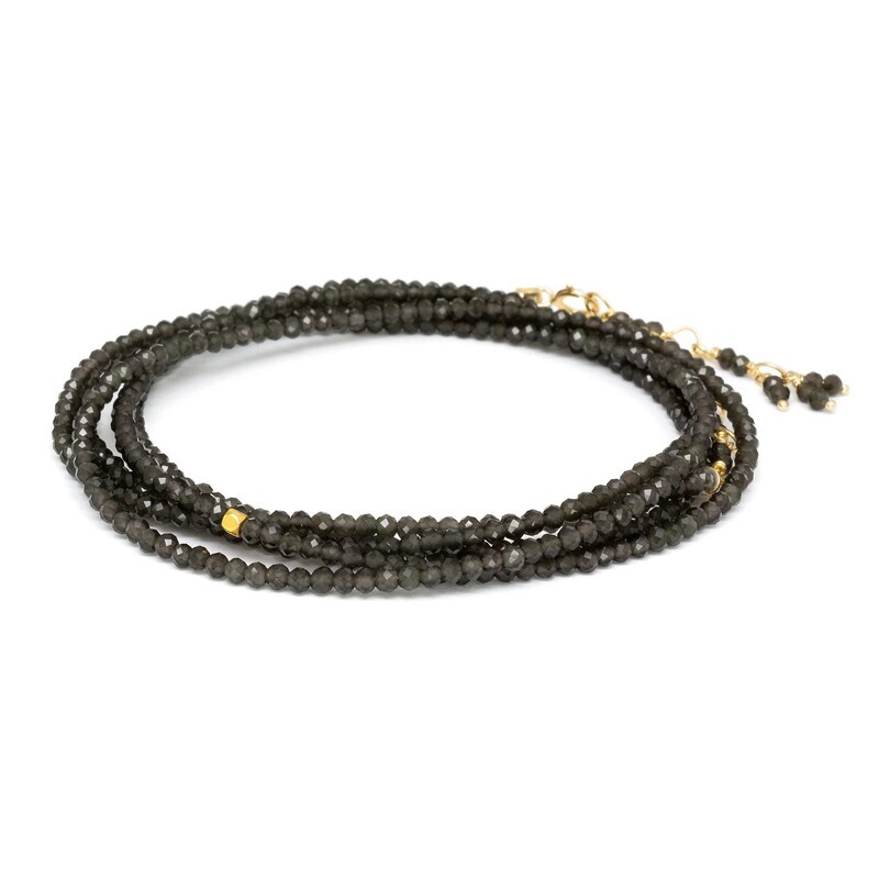Wrap- Obsidian Bead