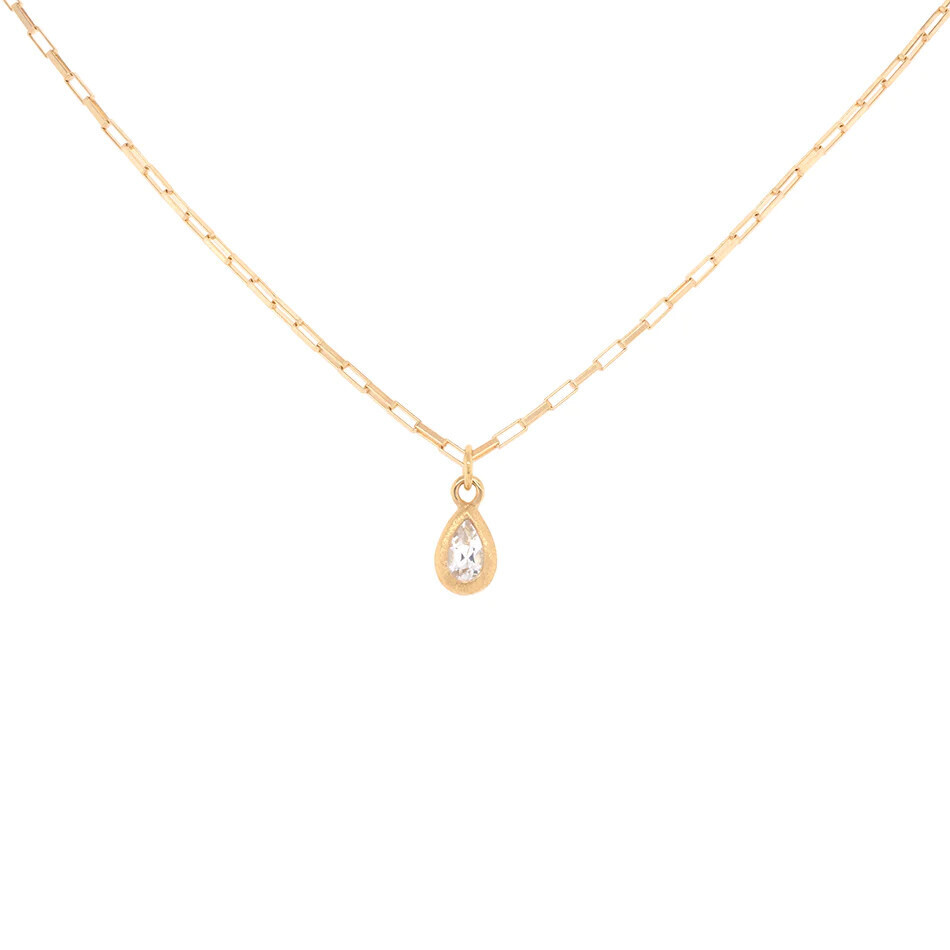 Necklace- Boulder White Topaz Pear
