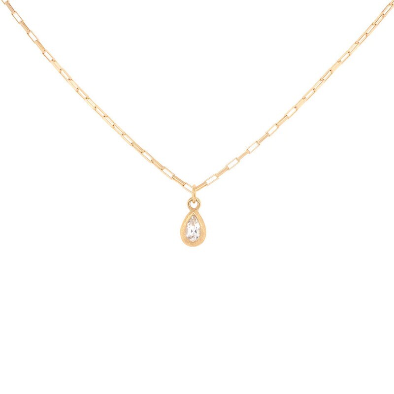 Necklace- Boulder White Topaz Pear