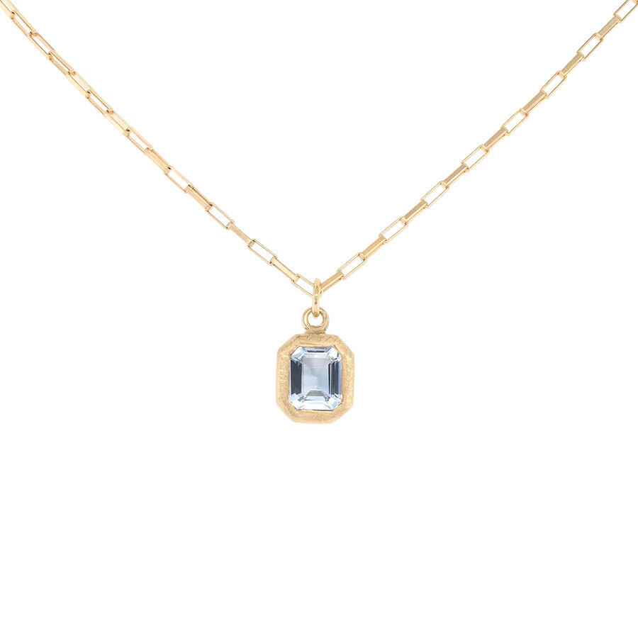 Necklace- Boulder Aquamarine Em Cut