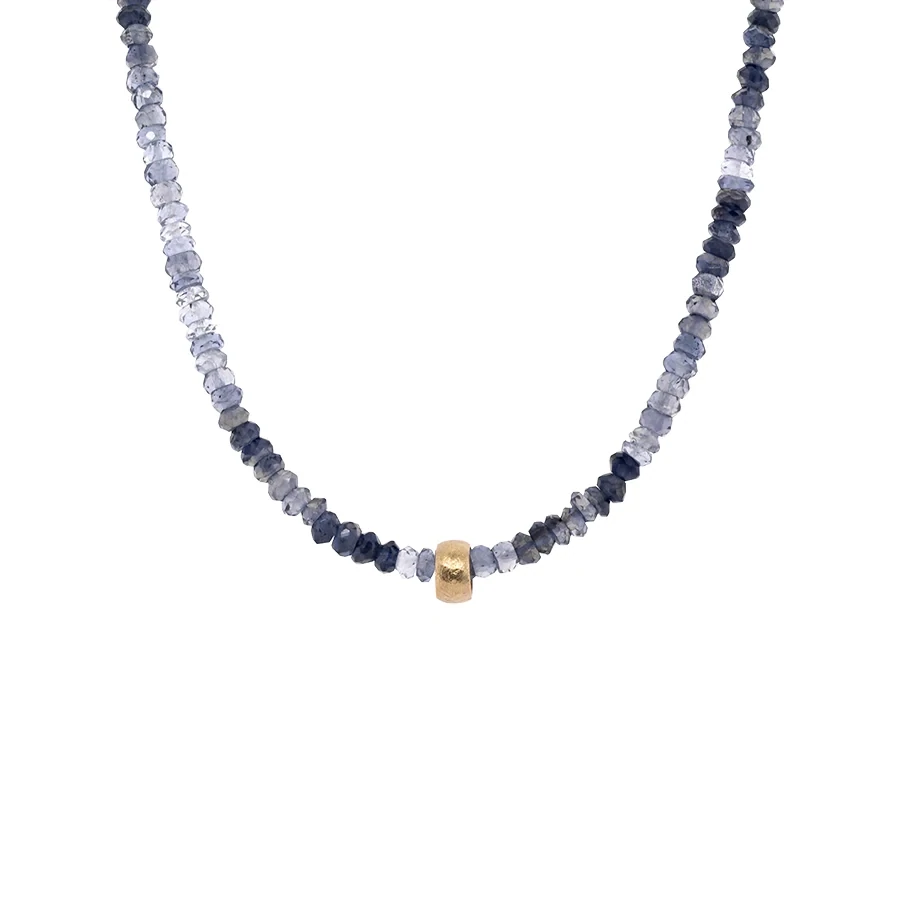 Necklace- Natural Boulder Bead- Iolite