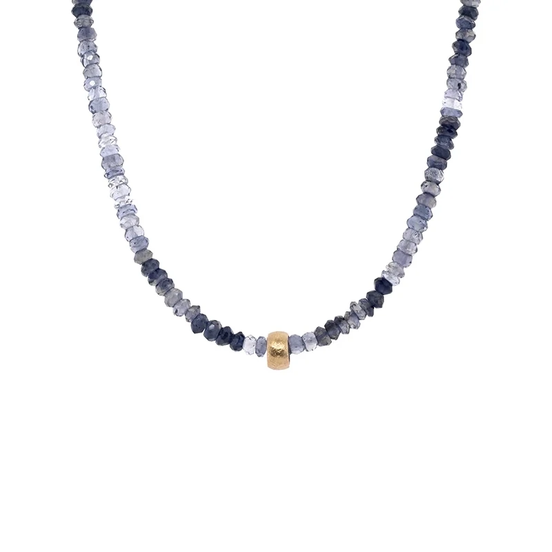 Necklace- Natural Boulder Bead- Iolite