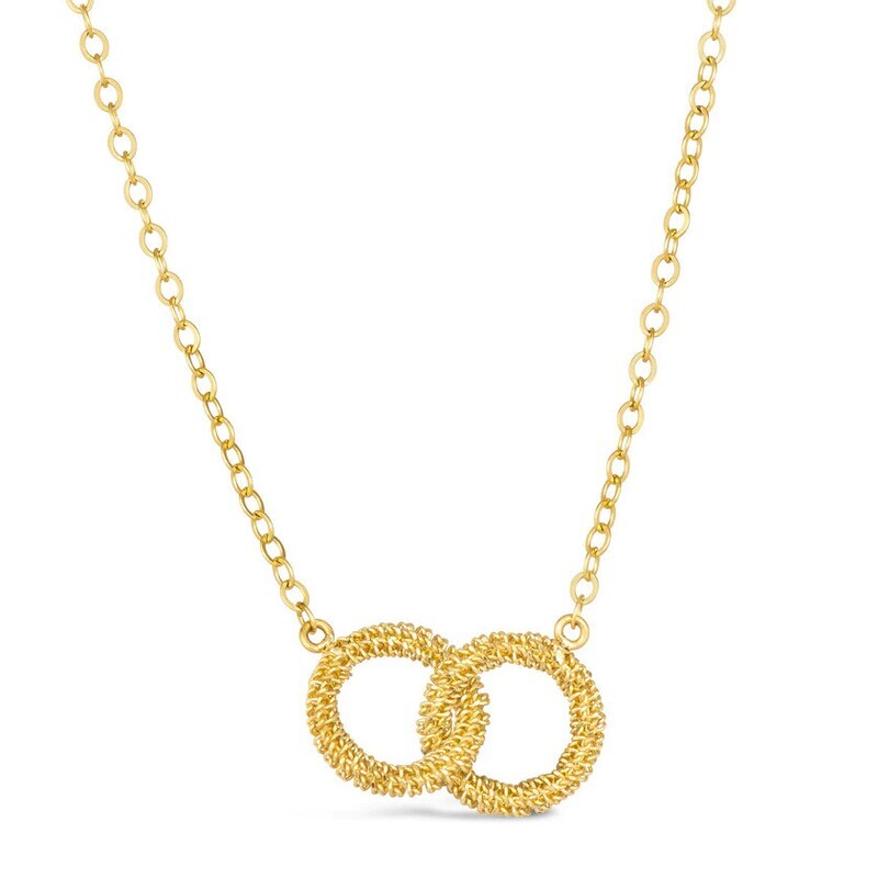 Necklace- Stardust Interlocking Circles Small, 18k