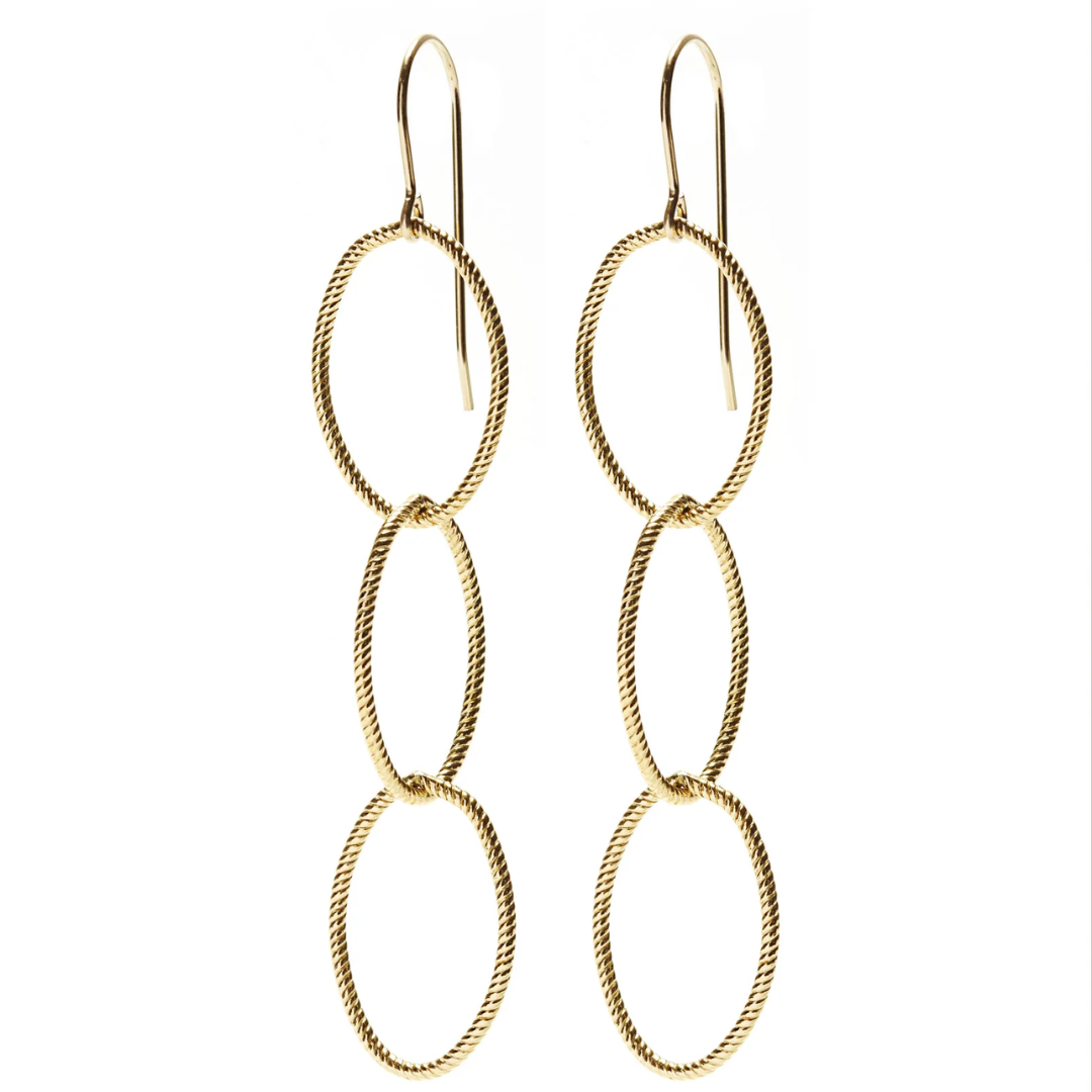 Earring- Triple Twisted Gold