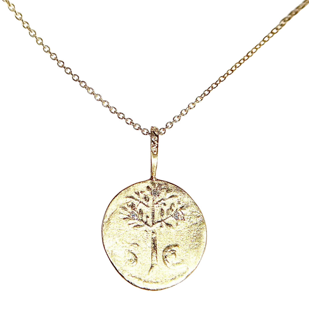 Necklace- 14k Olive Tree Peace