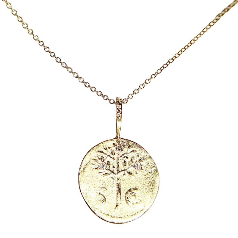 Necklace- 14k Olive Tree Peace