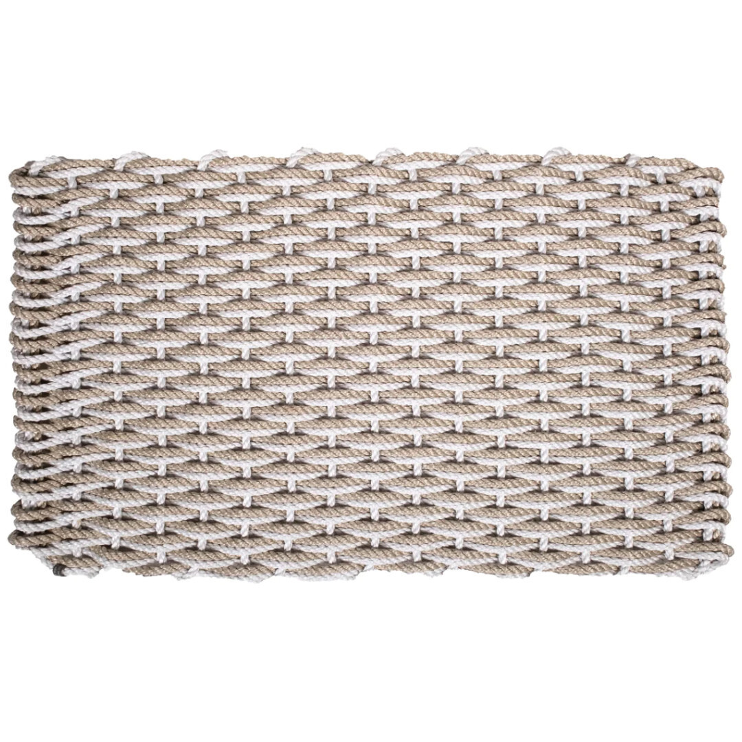 Rope Doormat- Fog Gray and Sand, L