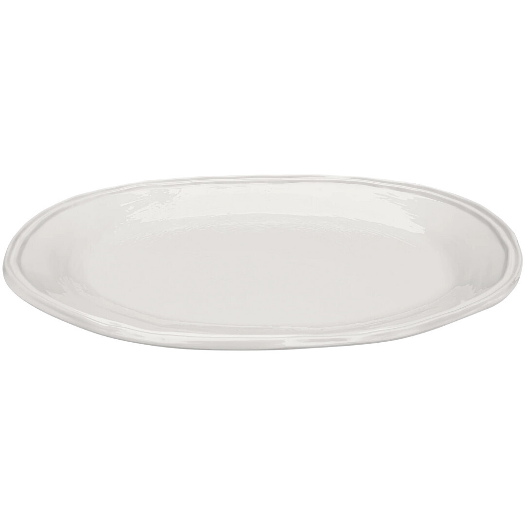 Double Line Oval Platter Cream 