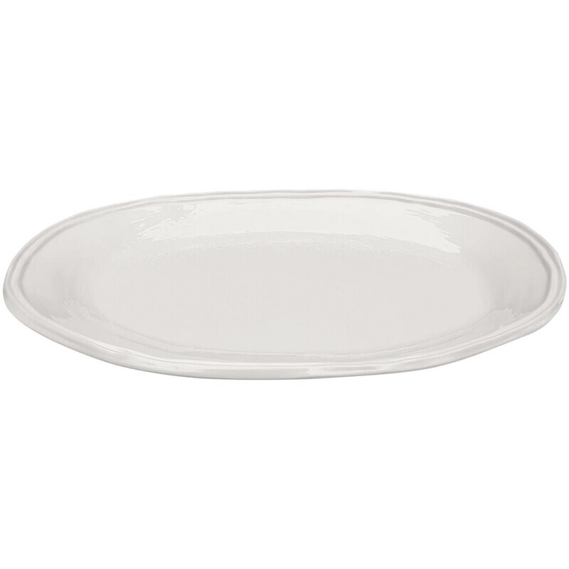 Double Line Oval Platter Cream 