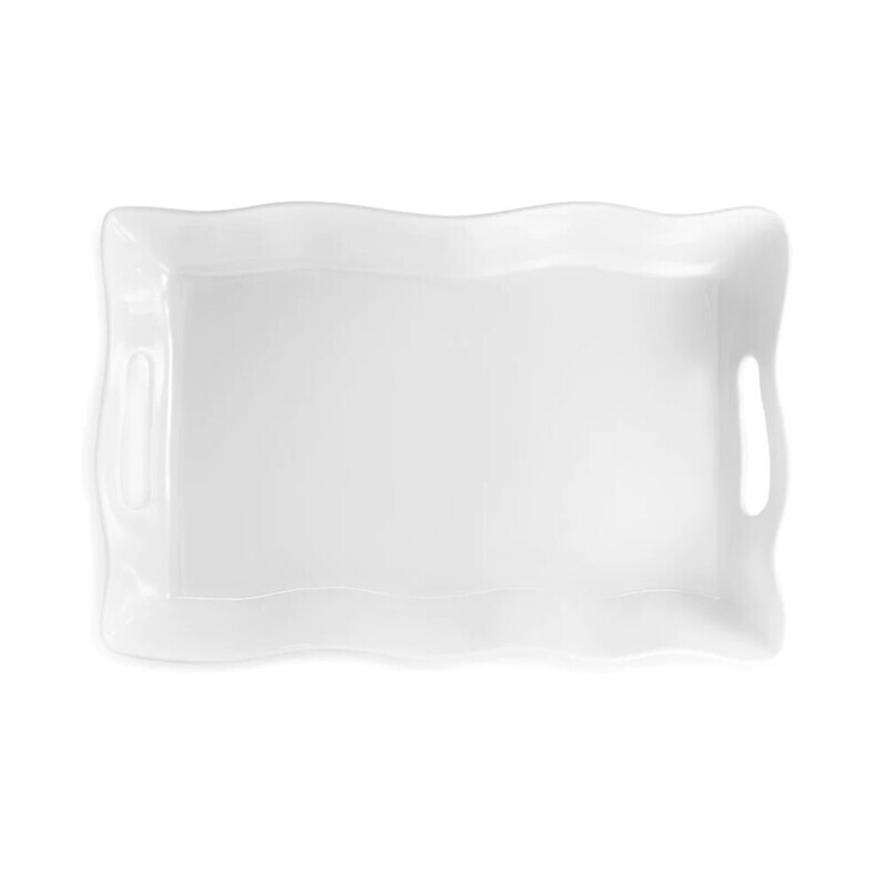 Ruffle Small Rectangular Tray- w. handles