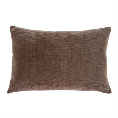 16x24 Velvet Kantha-Stitch Pillow