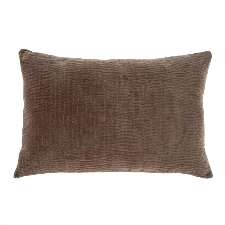 16x24 Velvet Kantha-Stitch Pillow