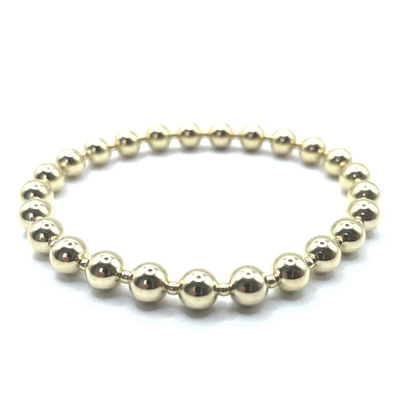 14k GF 6mm-2mm-6mm Bracelet