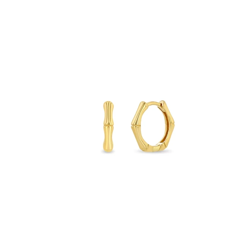 Earrings- 14k Bamboo Hoops 12mm