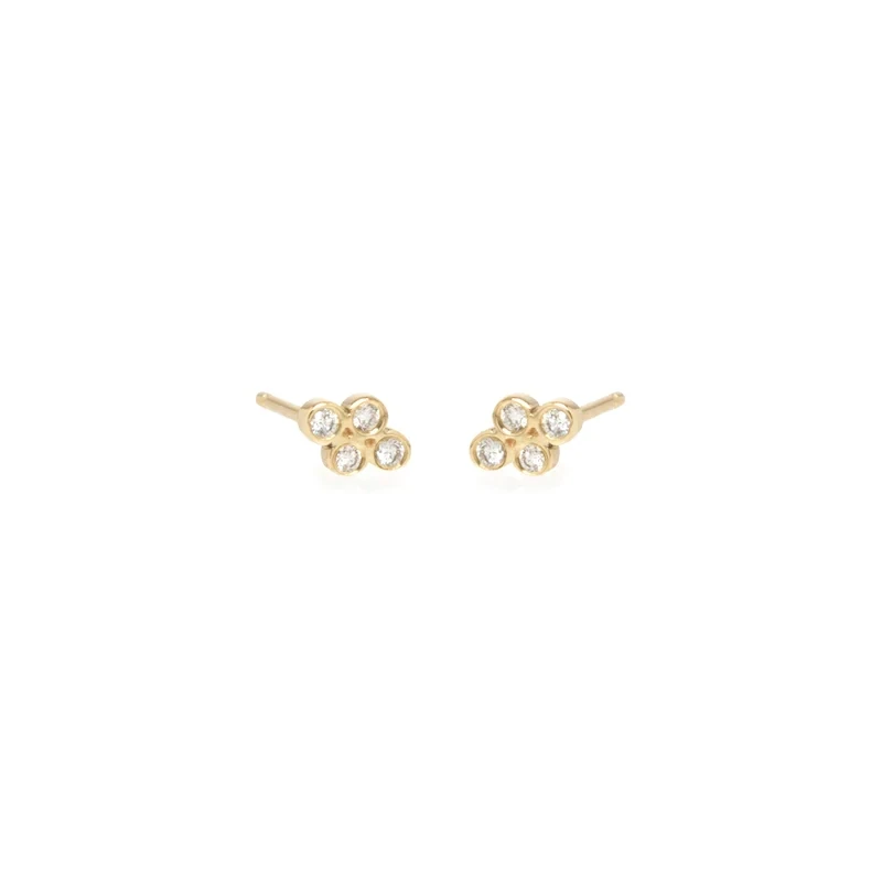 Earrings- 14k quad bezel 2pt diamond (.16 ctw)
