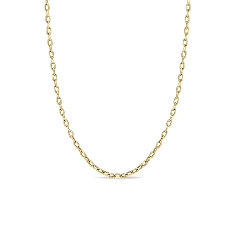 Necklace - 14k Gold Small Square Oval Link Chain