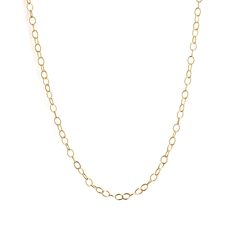 30&quot; 18k oval link chain (4.75) w lobster clasp