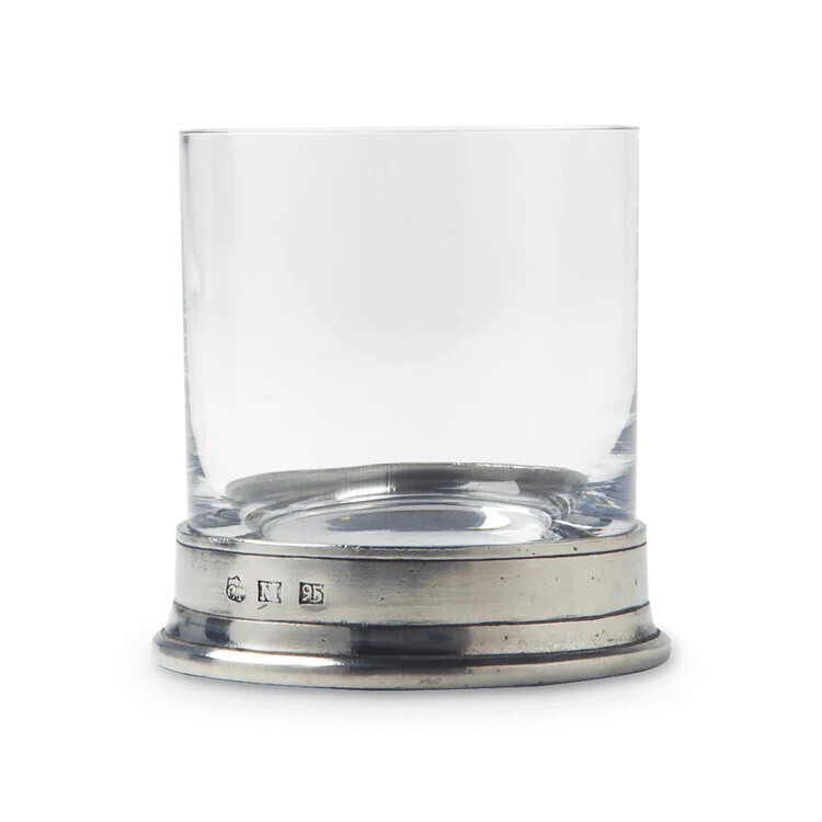 Crystal and Pewter Rocks Glass