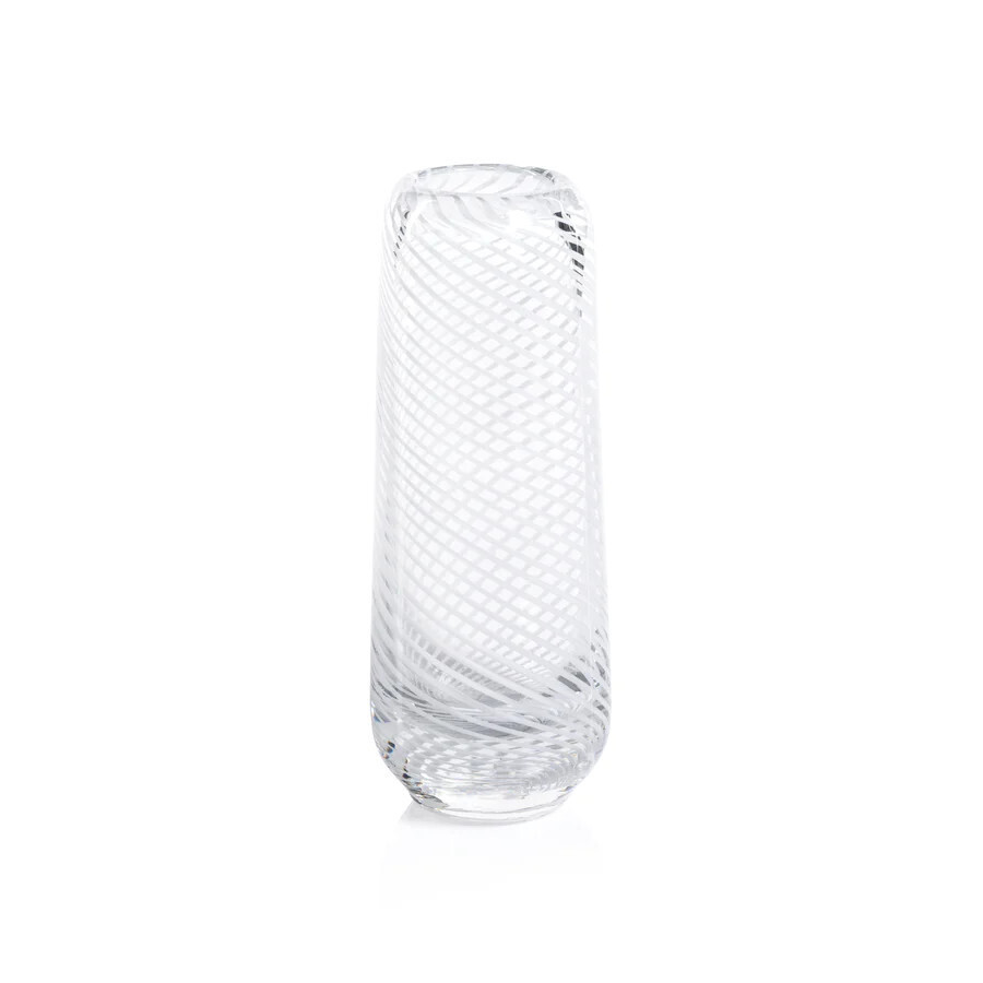 Claire Bud Vase White Swirl 2x6