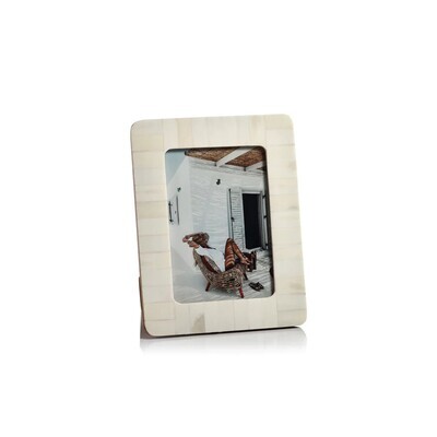 White Bone Inlay Frame w. Rounded Corners - 5x7