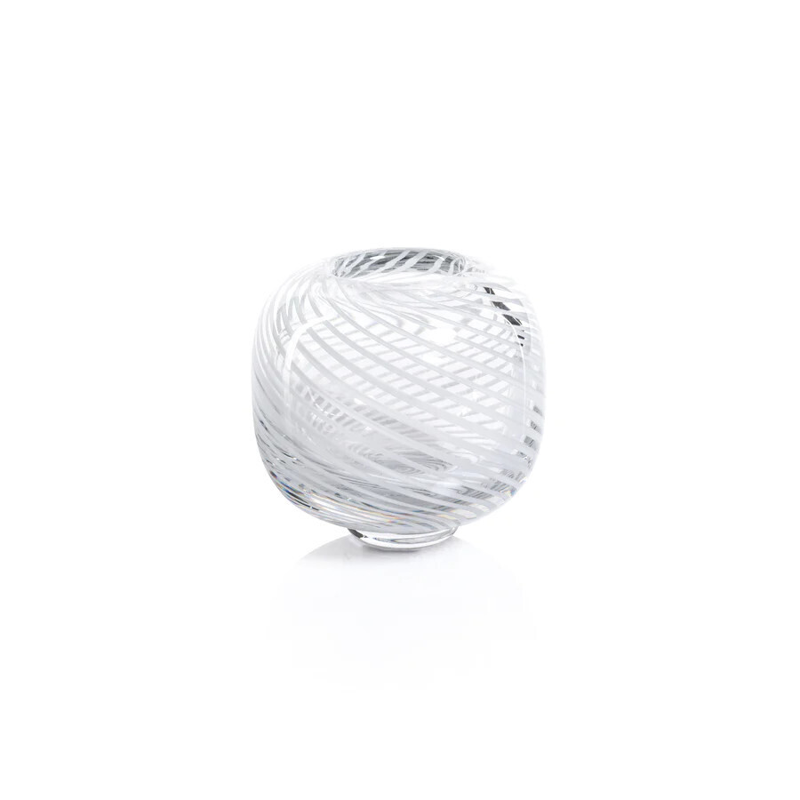 Claire Bud Vase White Swirl 3x3
