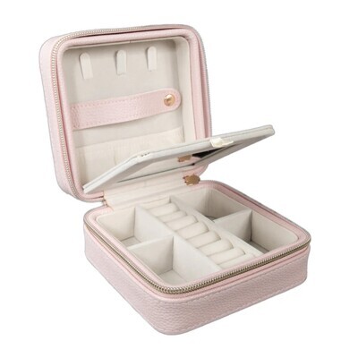 Leah Travel Jewelry Case (Pale Pink)