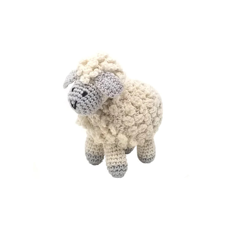 Little crochet sheep  - ecru with grey