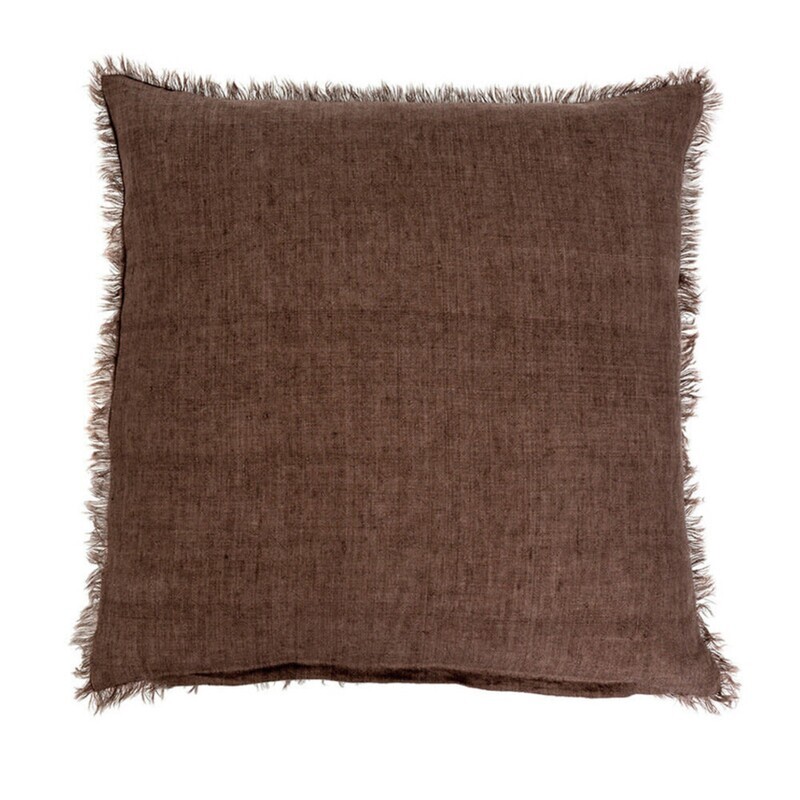24x24 Lina Linen Pillow, Mocha