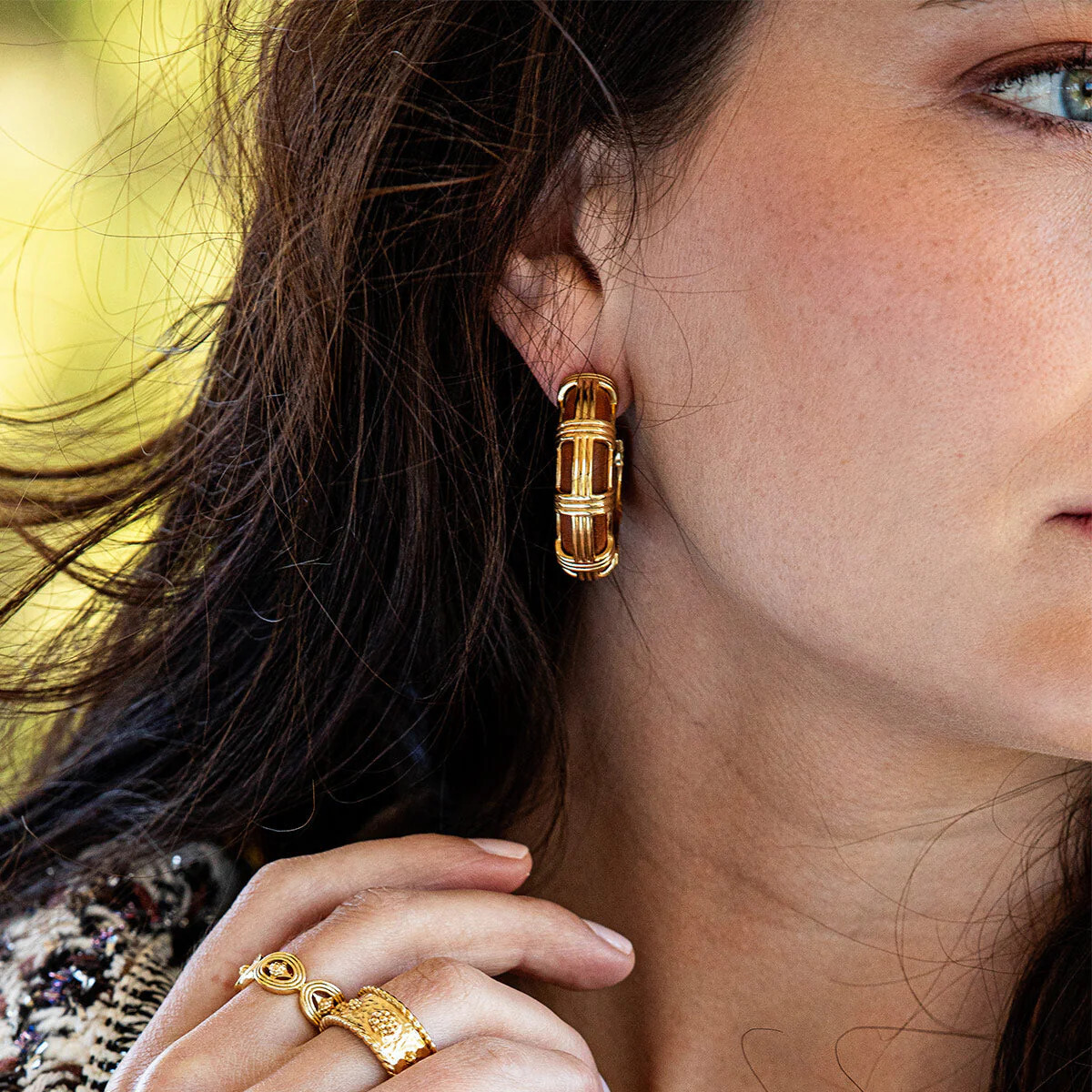 Gala Large Hoop Earring in Teak