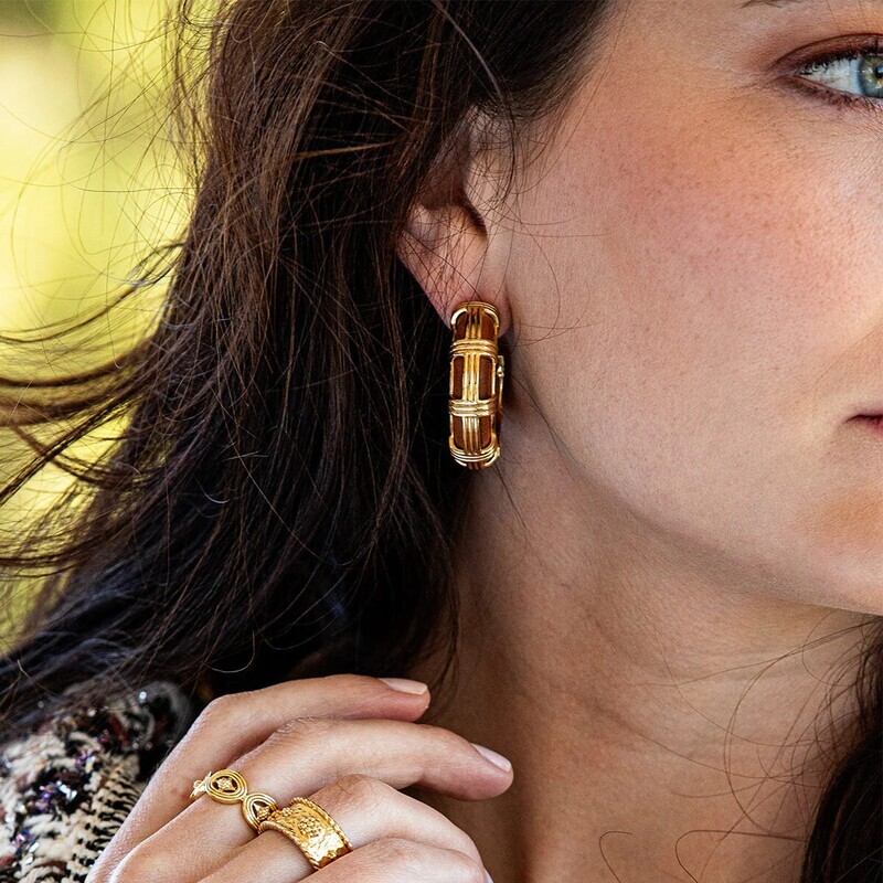 Gala Large Hoop Earring in Teak