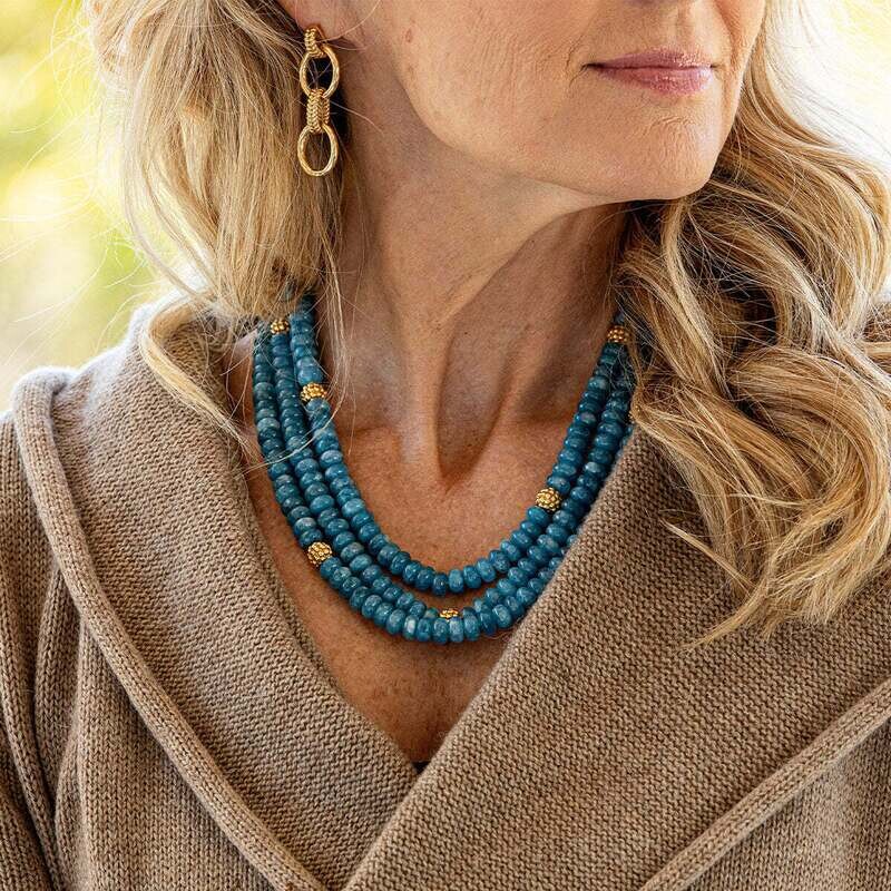 Triple Strand Necklace- Ocean Jade