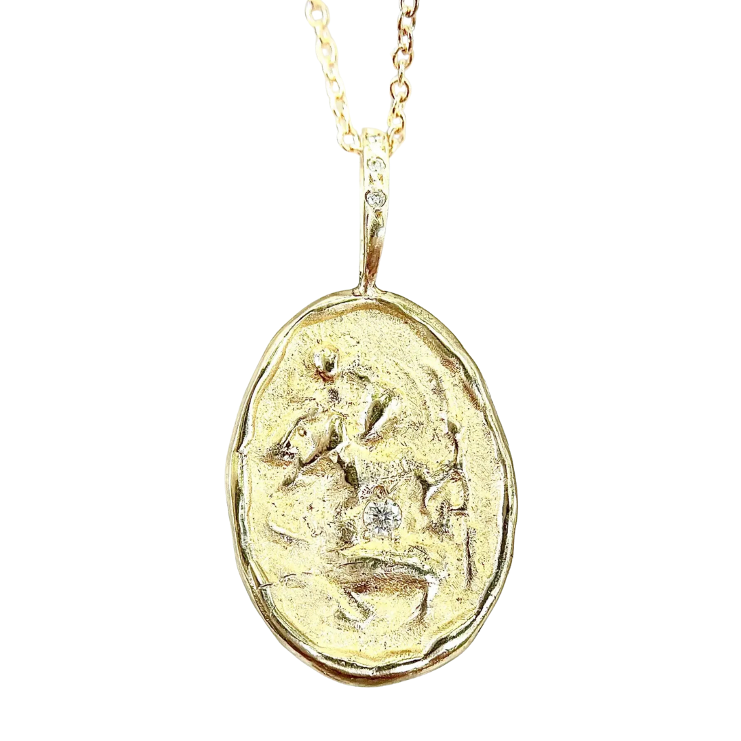 Necklace- 14k Dia St Christopher Artifact