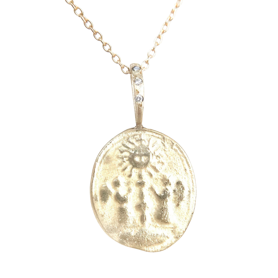 Necklace- 14ky gold Two Angels Artifact