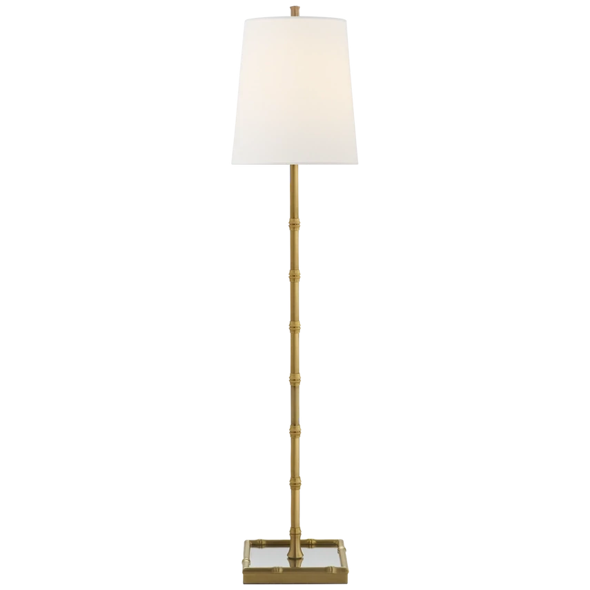 S 3177HAB-PL Grenol Buffet Lamp in Hand-Rubbed Antique Brass with Natural Percale Shade