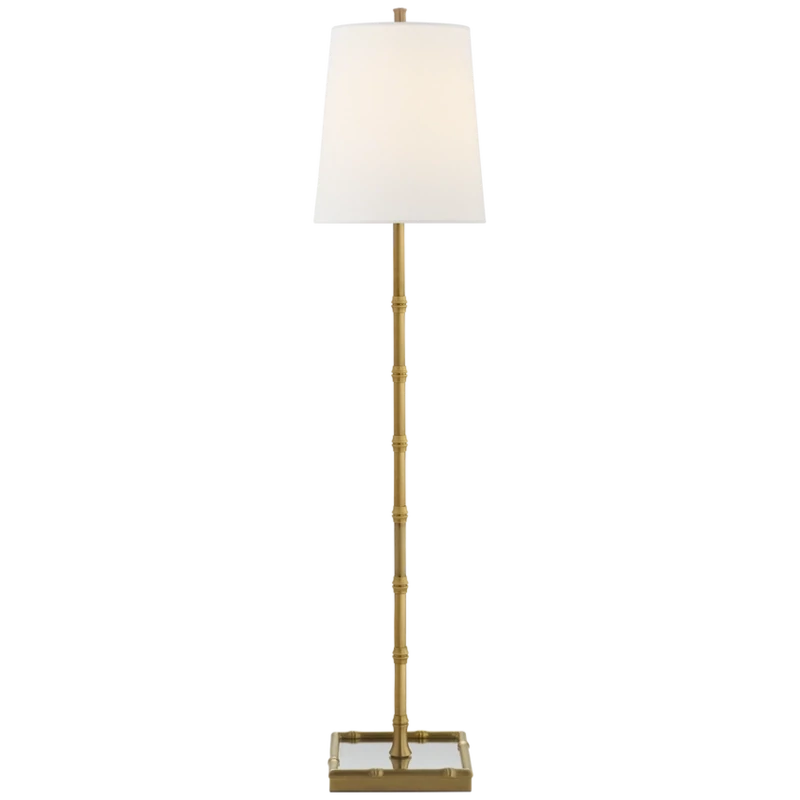 S 3177HAB-PL Grenol Buffet Lamp in Hand-Rubbed Antique Brass with Natural Percale Shade