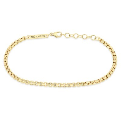 Bracelet- 14k med box chain bracelet 2.5mm