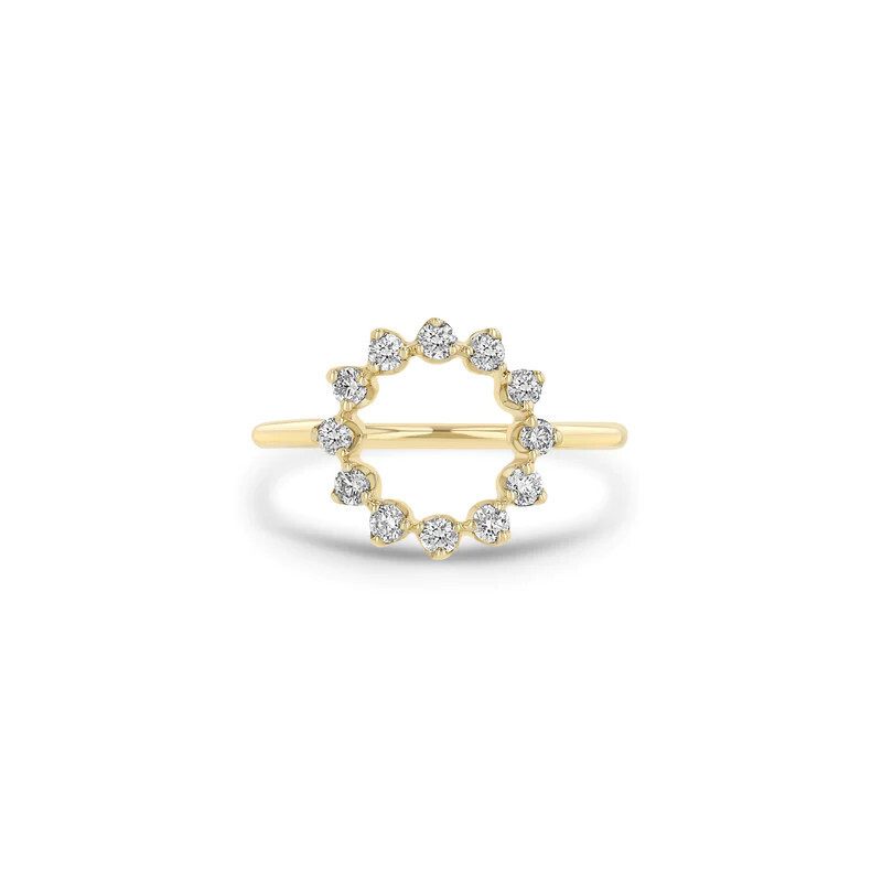 Ring- 14k open sun prong diamond